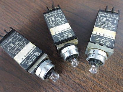 ALLEN-BRADLEY 800T-PSDT16 Ser. B PILOT LIGHT - LOT of 3 - NO COLORED LENS