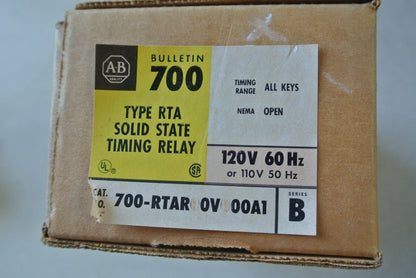 ALLEN-BRADLEY 700-RTAR00V000A1 TYPE RT SOLID STATE TIMING RELAY 120V NEW SURPLUS