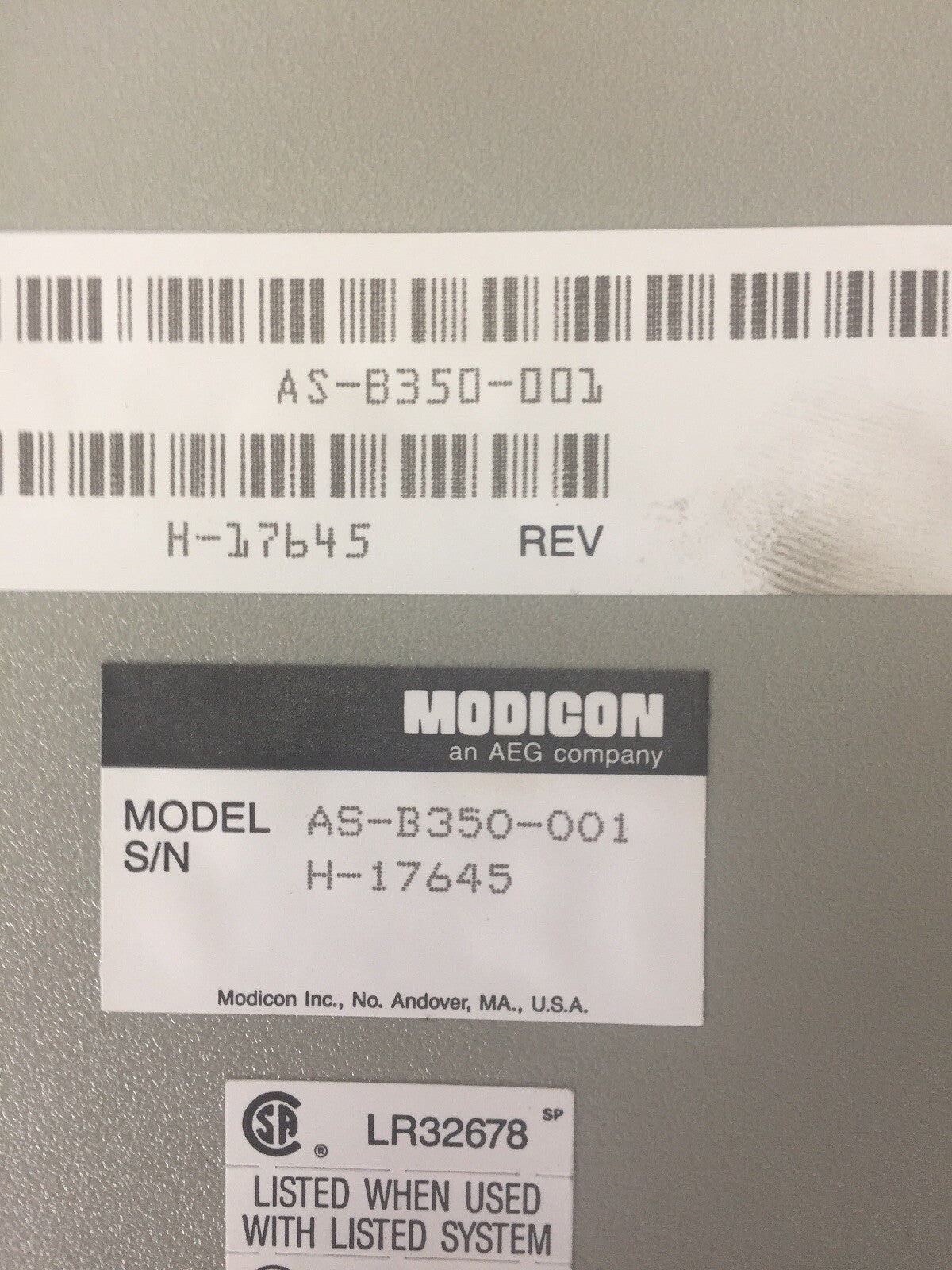 AEG MODICON AS-B350-001 OUTPUT MODULE 115VAC