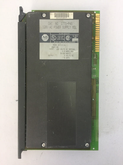 ALLEN BRADLEY 1771-P4S 120V AC POWER SUPPLY MDL OUTPUT 5VDC 8AMPS