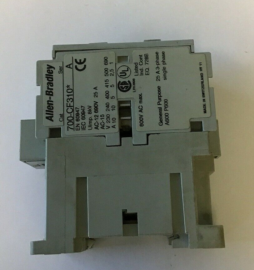 ALLEN BRADLEY 700-CF310* CONTROL RELAY 600VAC 25A