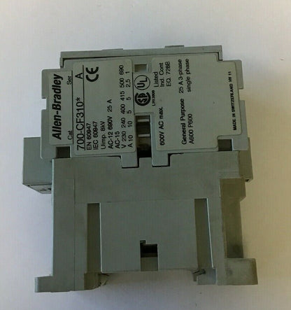 ALLEN BRADLEY 700-CF310* CONTROL RELAY 600VAC 25A