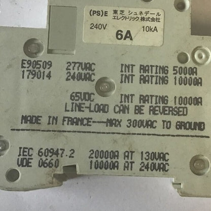 MERLIN GERIN E90509 CIRCUIT BREAKER 6A C60N TYPE C 277VAC MULTI9 ***LOTOF2***