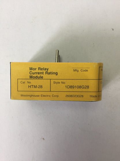 WESTINGHOUSE HTM-28 MOR RELAY CURRENT RATING MODULE MODEL B HEATER MODULE