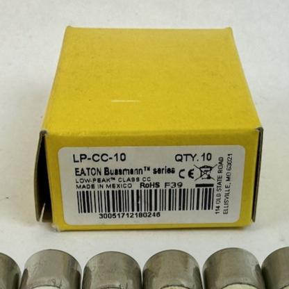 EATON BUSSMANN LOW PEAK CLASS CC FUSES LP-CC-10 LOT OF 10