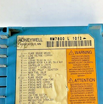 HONEYWELL RM7800 L 1012 BURNER CONTROL MODULE