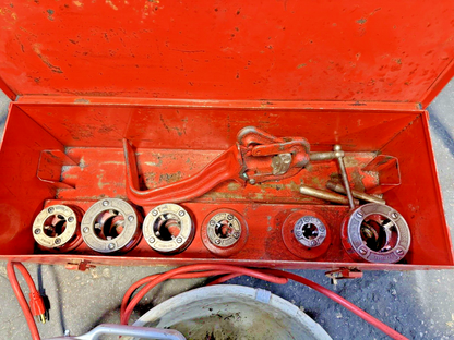 RIDGID - 700-12 - POWER DRIVE PIPE THREADER W/ STAND/BUCKET/DIE HEADS +SEE BELOW