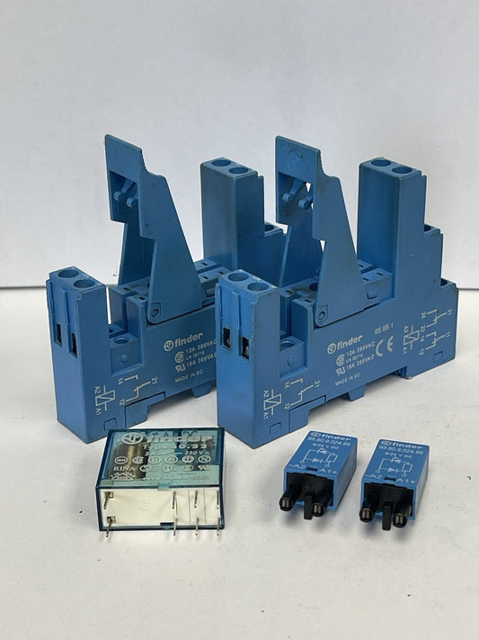 FINDER *LOT OF 5 UNITS* 40.52 RELAY -95.95.1 SOCKETS -99.80.9.024.99 SUPPRESSORS