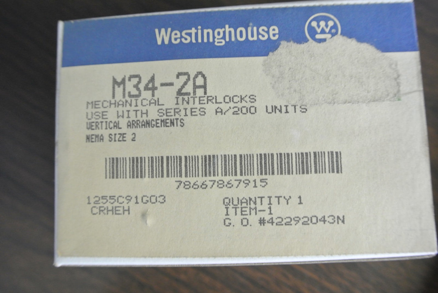WESTINGHOUSE M34-2A - MECHANICAL INTERLOCK for Series A/200 UNITS - NEW SURPLUS