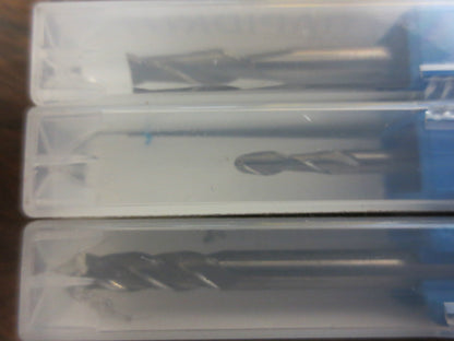 RAPIDKUT CUTTING TOOLS, LOT of 3 END MILLS 3/16" 4F SE, 1/8" 2F SE BE, 3/16" 2E.