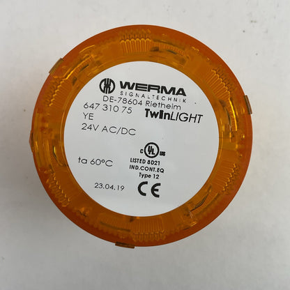 WERMA 647 310 75 TWIN LIGHT YELLOW 24V