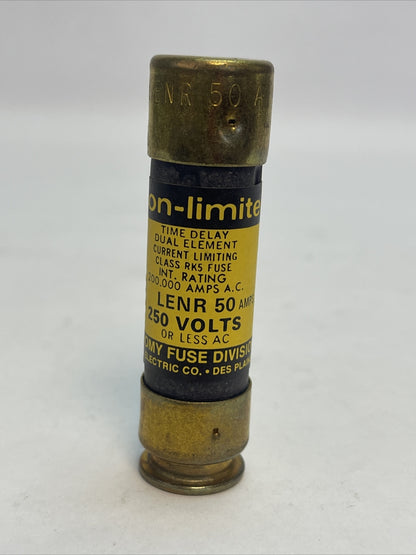 ECONOMY LENR 50 ECON-LIMITER TIME DELAY CLASS RK5 FUSE 50A 250VAC (BOX OF 8)