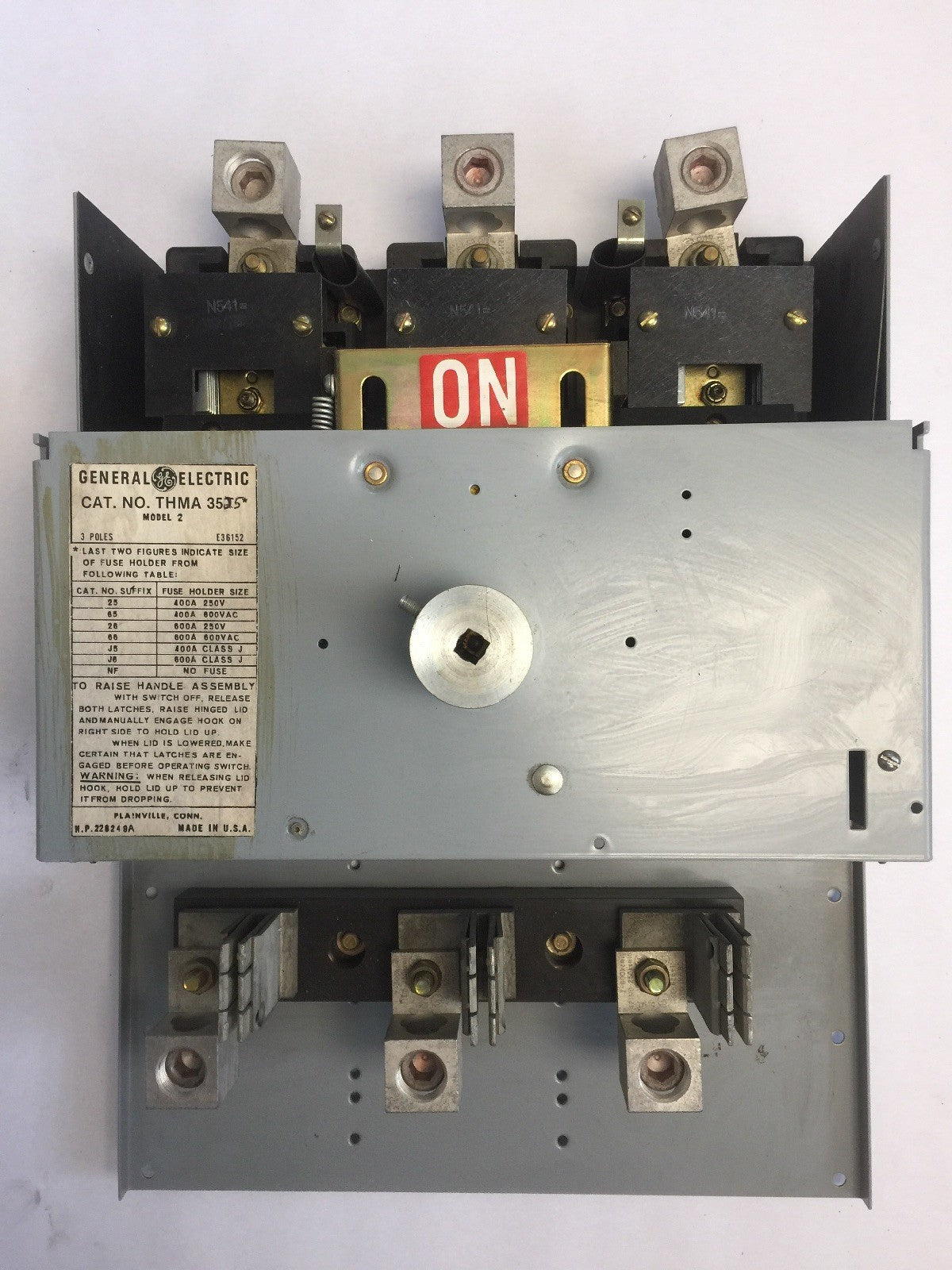 GE THMA35J5 DISCONNECT SWITCH 600A 600VAC 250V 3 POLE MODEL 2