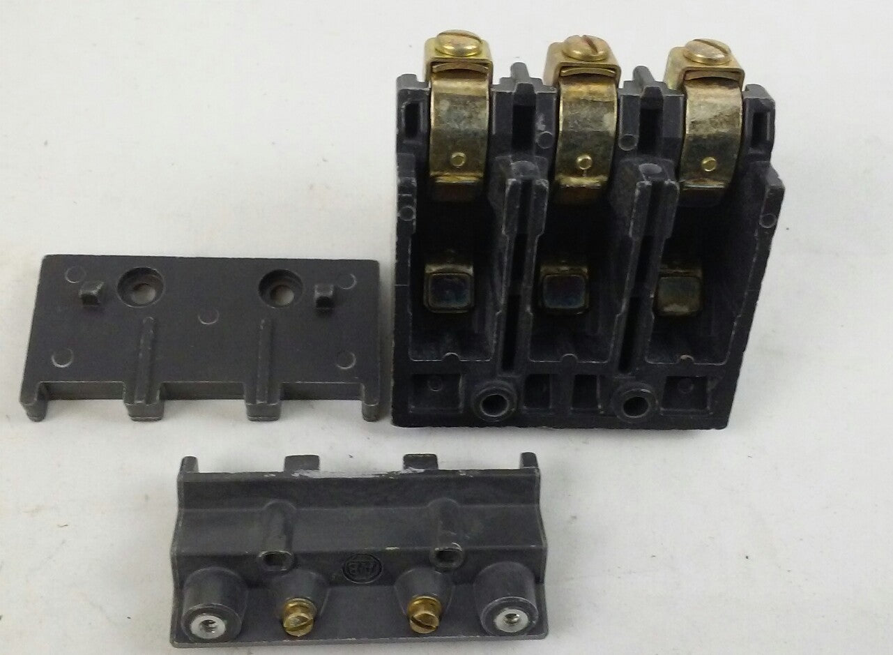 ALLEN BRADLEY X-355028 STATIONARY CONTACT BLOCK ASSEMBLY SIZE 1, 3 POLE