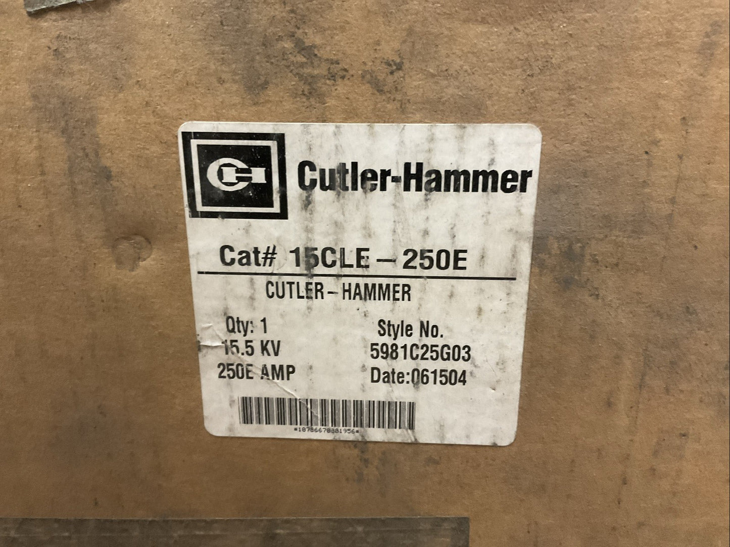 CUTLER HAMMER 15CLE-250E 15.5KV 250E AMP 5981C25G03 FUSE