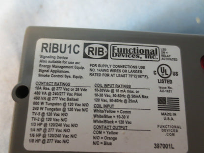 RIB RIBU1C ENCLOSED ISOLATED SPDT RELAY 10A, 120V-AC, 10-30V-DC