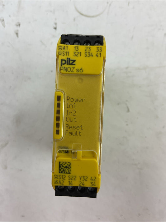 PILZ PNOZ s6 24VDC 3n/o 1n/c SAFETY RELAY