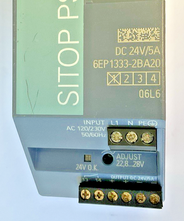SIEMENS 6EP133-2BA20 POWER SUPPLY 120/230V 50-60HZ SITOP PSU100S 24VDC/5A