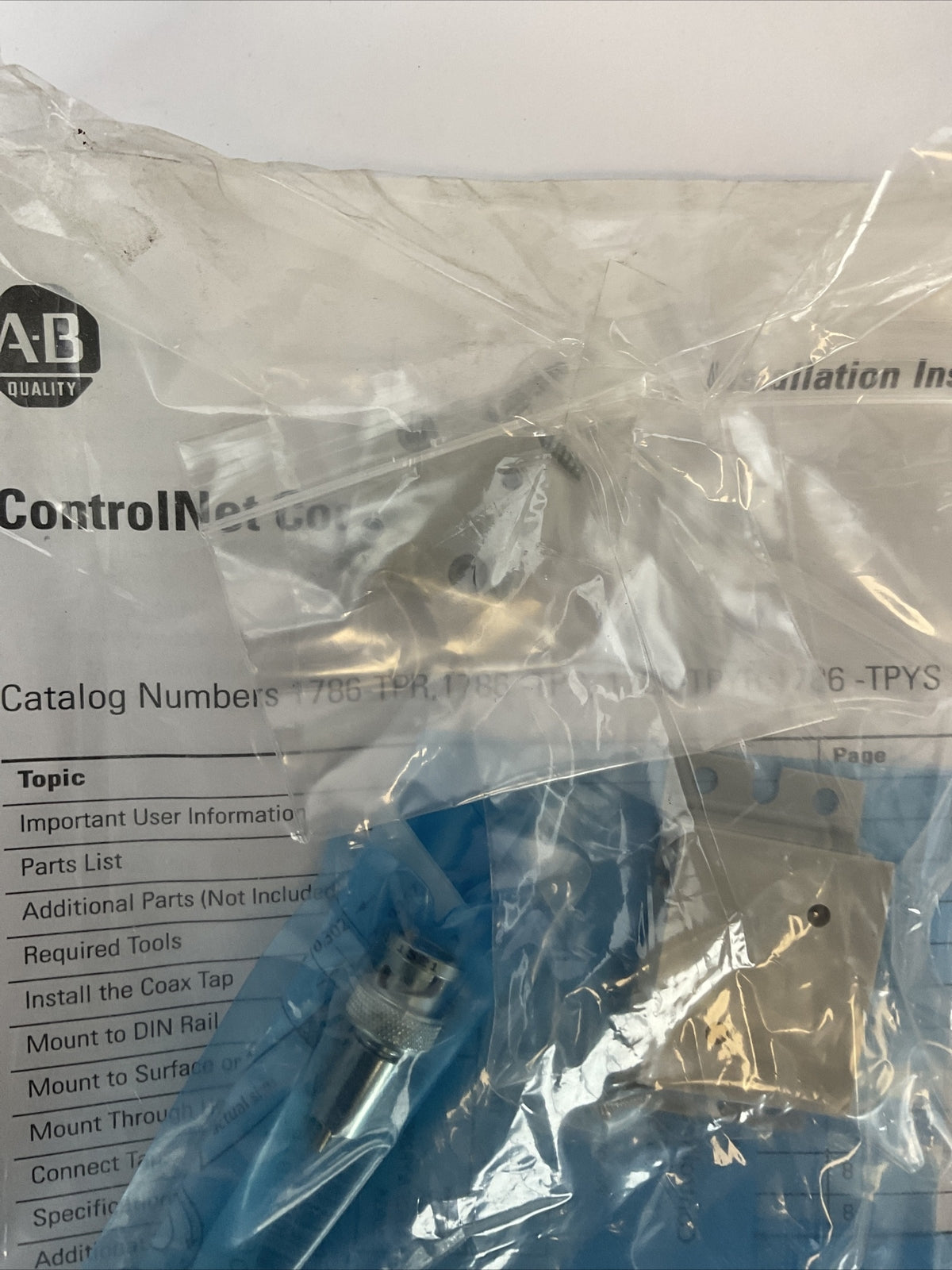 ALLEN BRADLEY 1786TPS CONROLNET COAX TAPS SER C REV H01