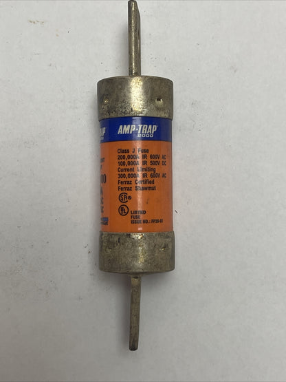 FERRAZ AJT100 AMP-TRAP DUAL ELEMENT TIME DELAY FUSE 100A 600VAC 500VDC CLASS J
