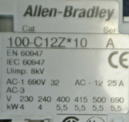 ALLEN-BRADLEY 100-C12Z*10 CONTACTOR / Ser. A / 24VDC