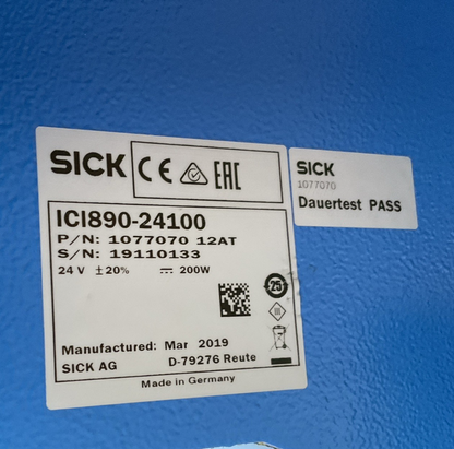 SICK ICI890-24100 ILLUMINATION CAMERA SENSOR 24V 200W