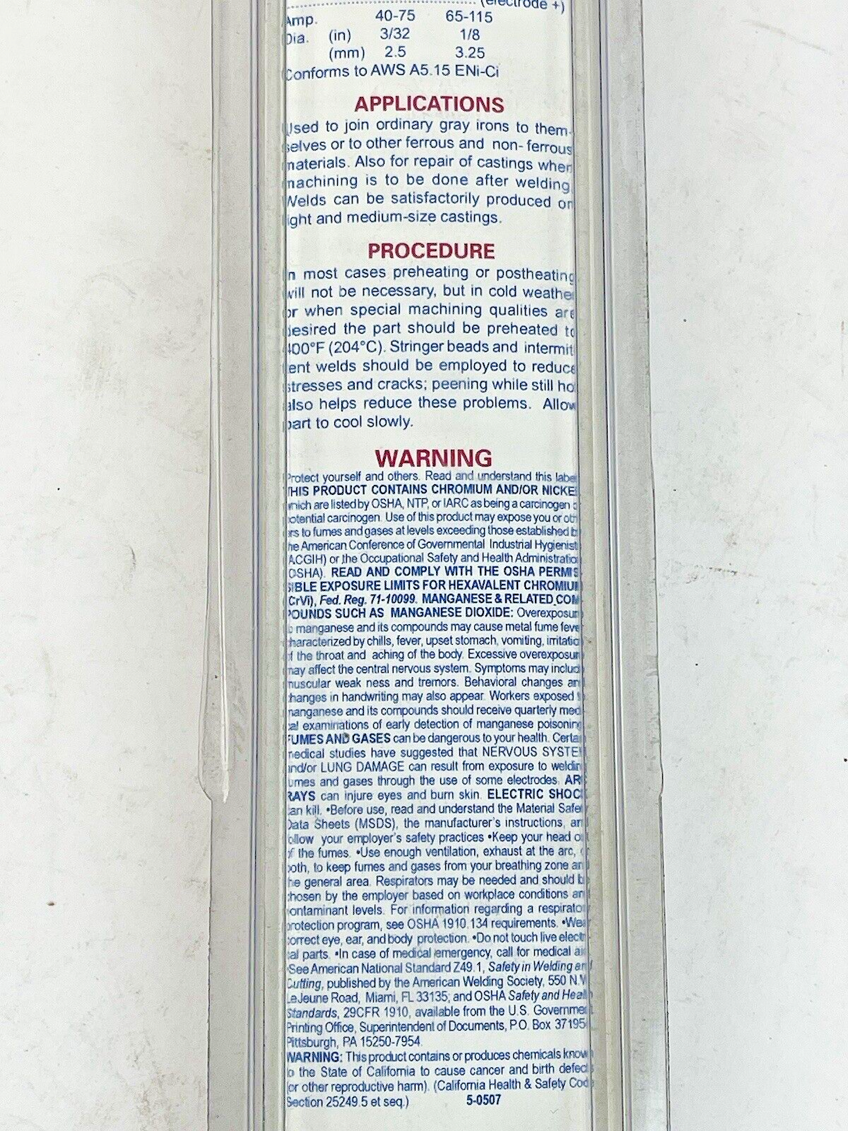 US FORGE - 52232 -  WELDING ELECTRODES - NICKEL 99, 1/8 x 14", 1 lb