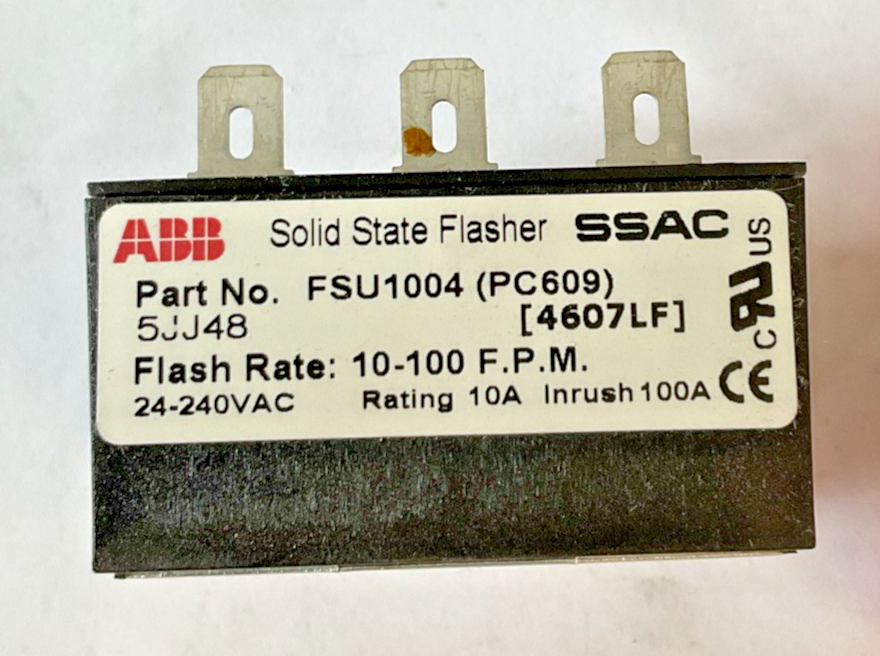ABB 5JJ48 SOLID STATE FLASHER FSU1004 PC609 10-100FPM 240VAC 10A