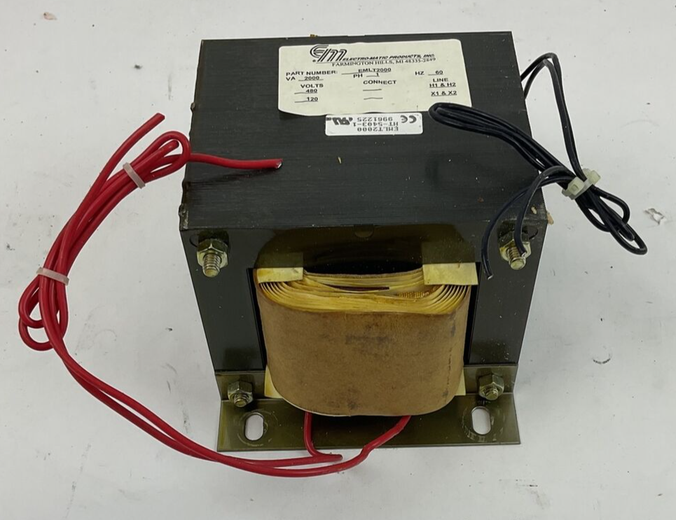ELECTRO-MATIC PRODUCTS EMLT2000 TRANSFORMER VA2000 120/480V 60HZ 1PH