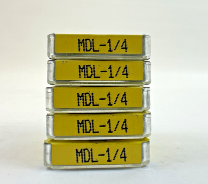 COOPER BUSSMANN MDL-1/4 GLASS TIME DELAY FUSE .25A 250V 5 PACK LOT OF 5