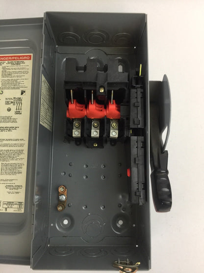 SQUARE D HU361EI NON FUSIBLE SAFETY SWITCH 30AMP 600VAC 600VDC SERIES F05 TYPE 1