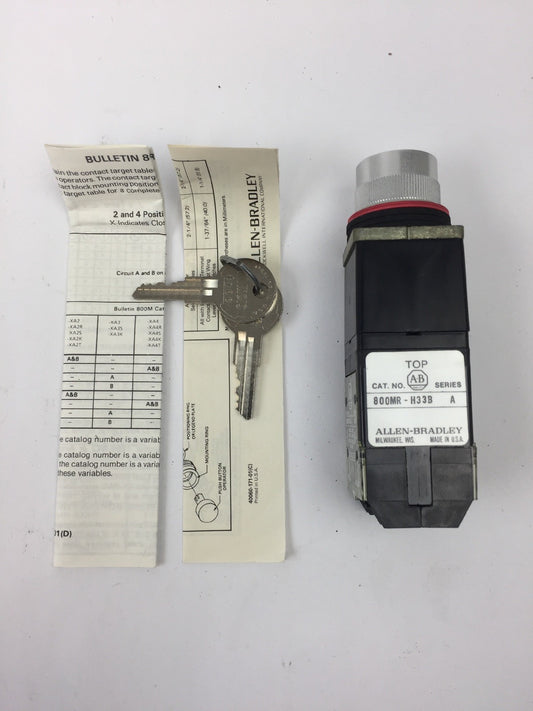 ALLEN BRADLEY 800MR-H33B KEY SELECTOR SWITCH