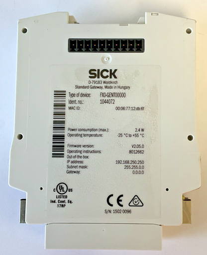 SICK FX0-GENT00000 SAFETY CONTROLLER  2.4W FW:V2.05.0