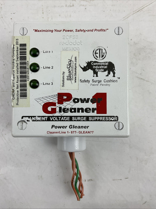 POWER GLEANER 1 SERIES PG1-480-3 TRANSIENT VOLTAGE SURGE SUPRESSOR 480VAC