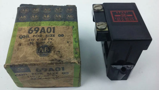 ALLEN BRADLEY 69A01, COIL, 110V @ 60HZ, 93V @ 50HZ, SIZE 00, RENEWAL PARTS