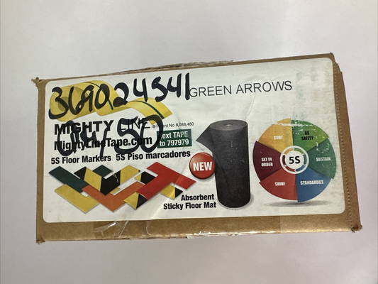 MIGHTY LINE 5S FLOOR MARKER GREEN ARROW 10" X 6" (BOX OF 50)