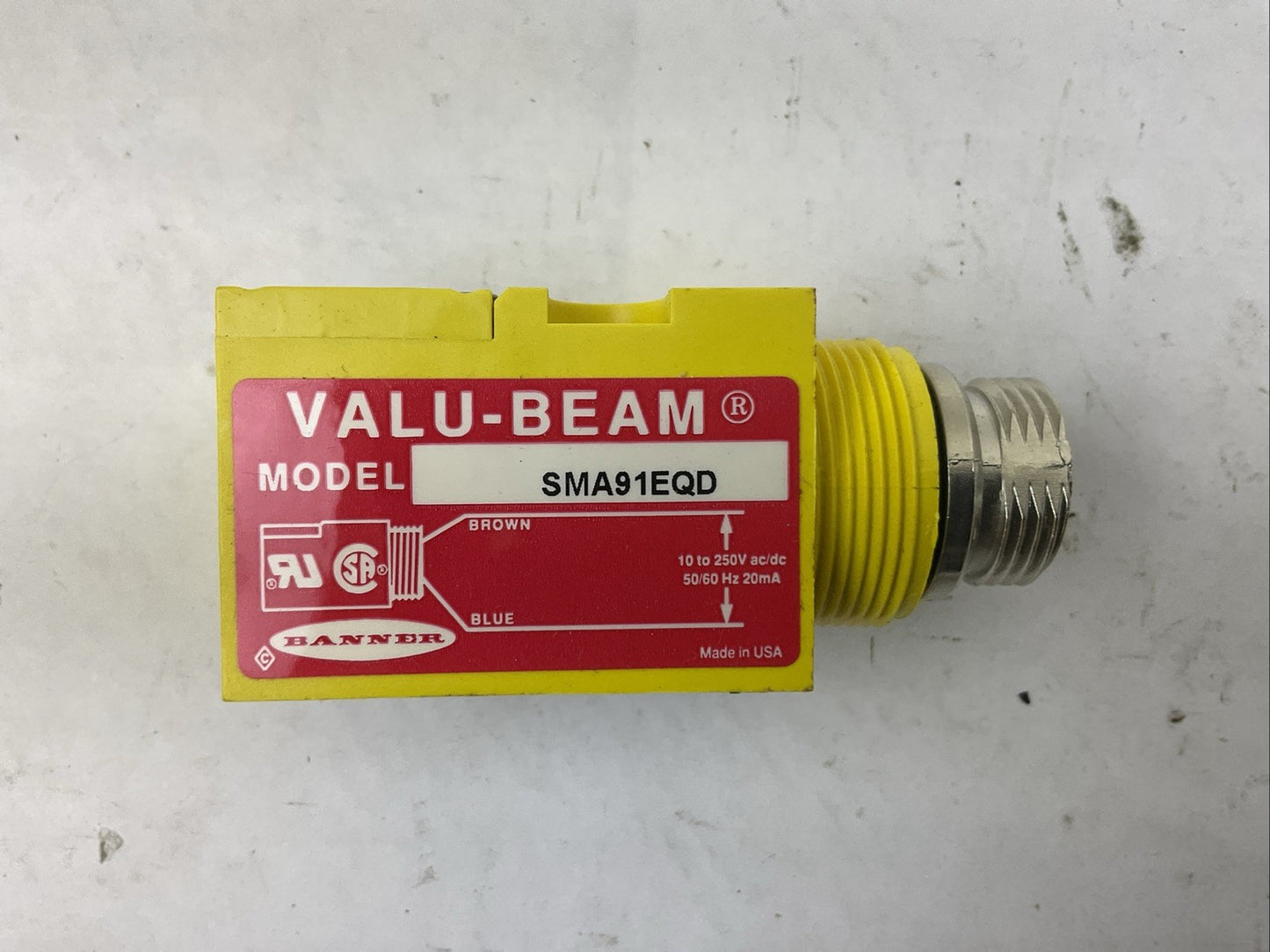 BANNER SMA91EQD 10-250VAC PHOTOELECTRIC SENSOR