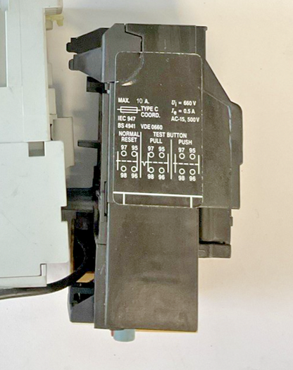 ALLEN BRADLEY 100-C09*10 CONTACTOR SER A 600VAC 9A W/ 193-BSB 22 RELAY 15-23A