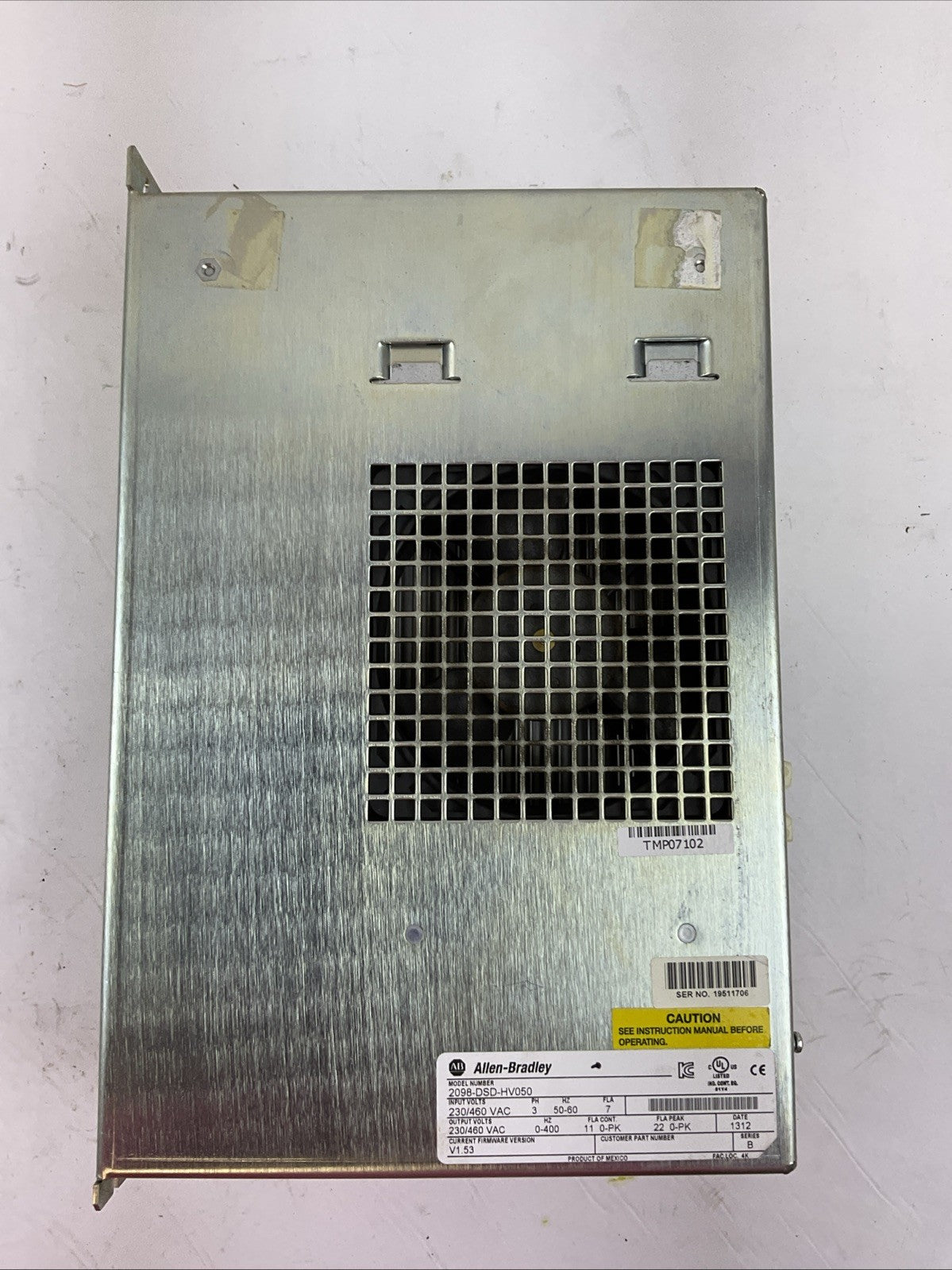 ALLEN BRADLEY 2098-DSD-HV050 AC SERVO DRIVE FIRMWARE VERSION V1.53 230/460V 3PH