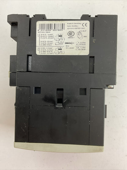 SIEMENS 3RT1034-1BB44 CONTACTOR 45A 600VAC 3PH 30HP COIL 24VDC