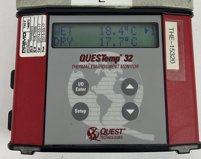 QUEST TECHNOLOGIES THE-15320 THERMAL ENVIROMENT MONITOR QUESTEMP 32 TPF050010