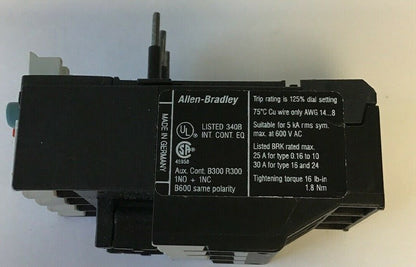 ALLEN BRADLEY 193-TA B16 1-1.6A SER.A  OVERLOAD RELAY 600VAC