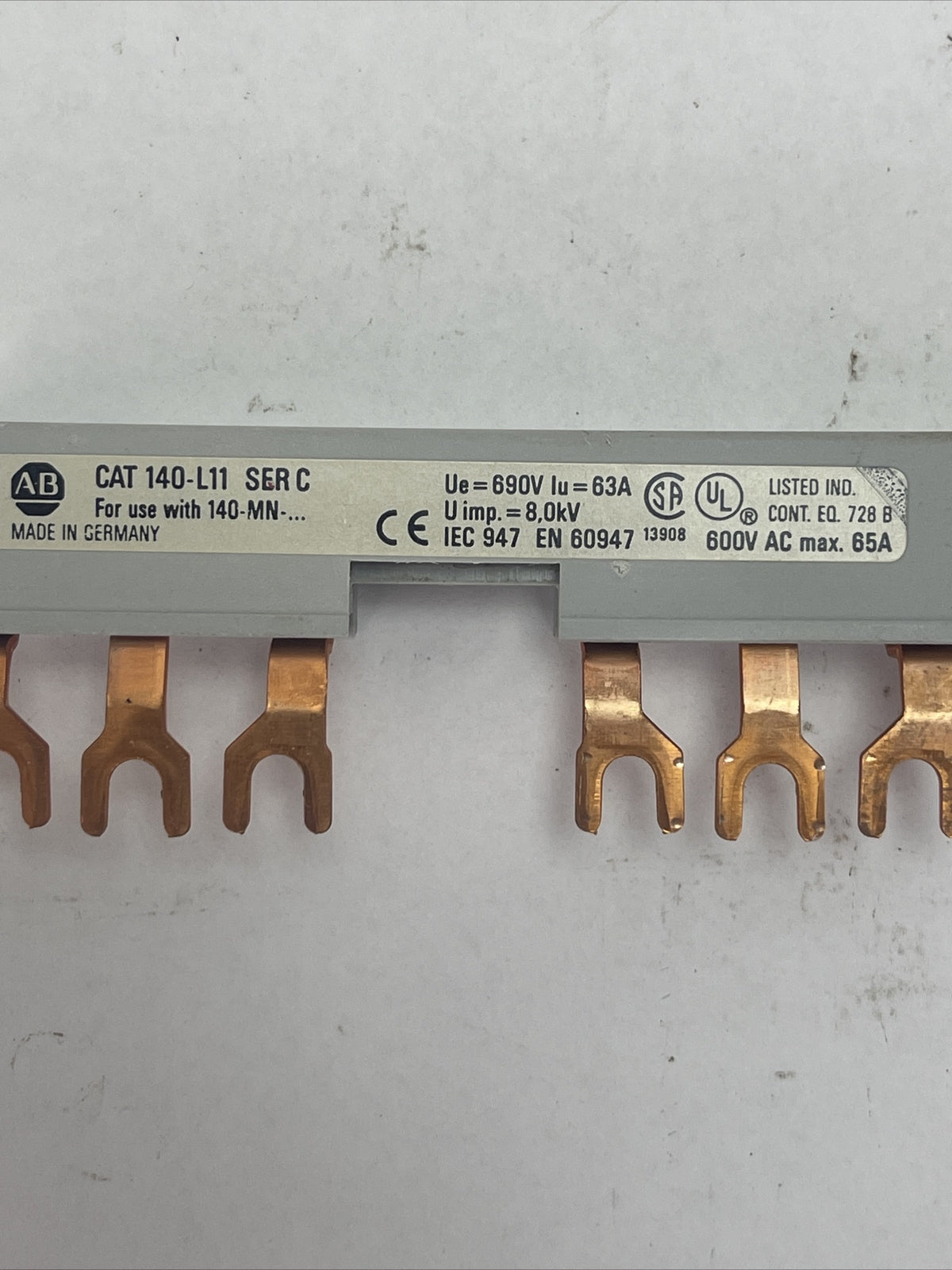 ALLEN BRADLEY 140-L11 COMMON TERMINAL LINK 65A 600VAC SER C (LOT OF 4)