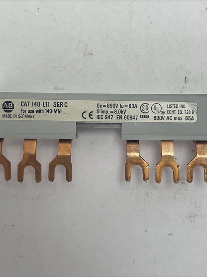 ALLEN BRADLEY 140-L11 COMMON TERMINAL LINK 65A 600VAC SER C (LOT OF 4)