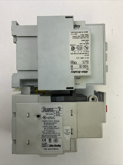 ALLEN BRADLEY STARTER 100-C37*00 SER C CONTACTOR COIL 120V + 193-EEFD SER B