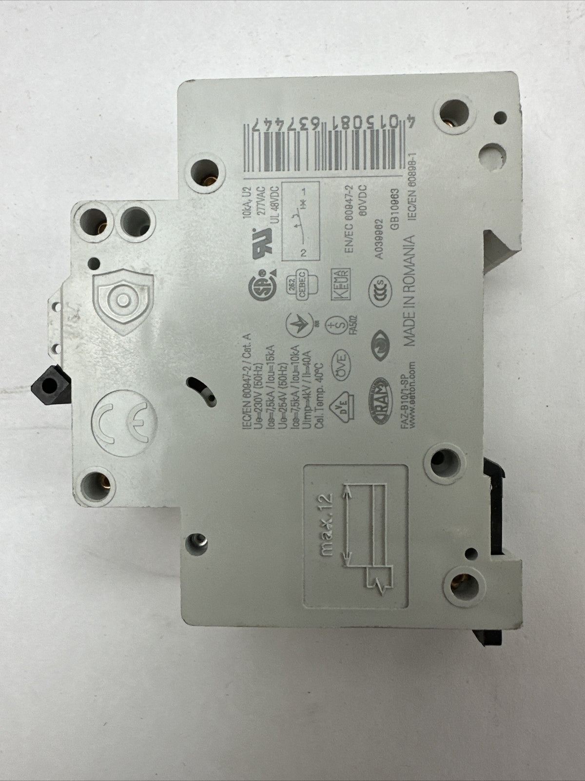 EATON FAZ-B10/1-SP CIRCUIT BREAKER 10A 230/400VAC 240/415VAC 1POLE