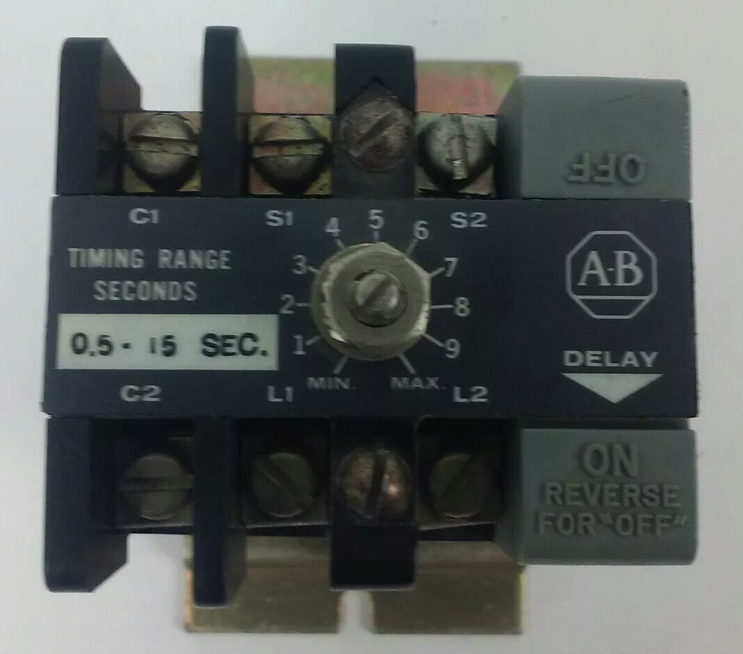 ALLEN BRADLEY 852S-NSD SER F SOLID STATE TIMER 0.5-15 SECONDS TIME DELAY RANGE