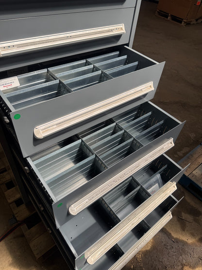 VIDMAR 7 DRAWER CABINET RANDOM DIVIDERS PER DRAWER  ***NO KEY***