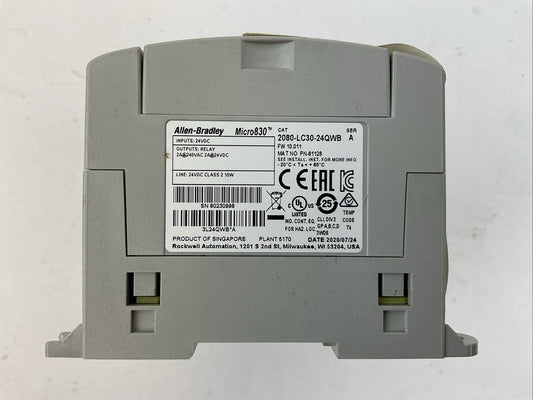 ALLEN BRADLEY 2080-LC30-24QWB SER A FW 10.011 CONTROLLER