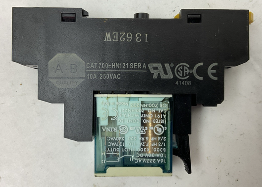 ALLEN BRADLEY 700-HN-121 SER A RELAY SOCKET 700-HK36Z24-4 SER B RELAY 24VDC